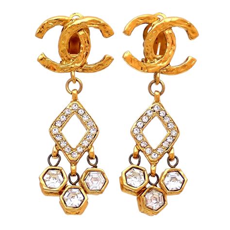 cc chanel replica earrings|vintage Chanel perfume earrings.